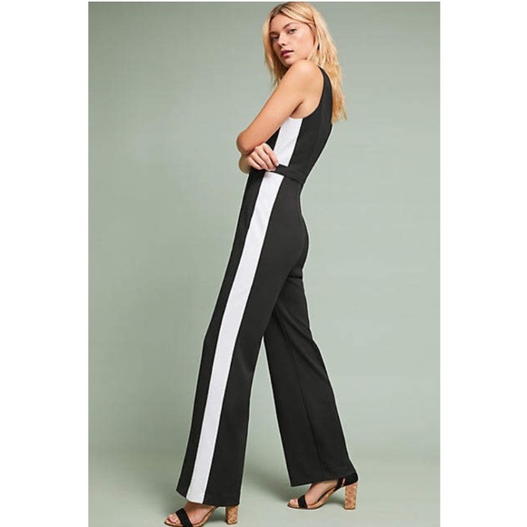 🦄NEW Anthropologie Striped Wide-Leg Jumpsuit 0 - Picture 4 of 5